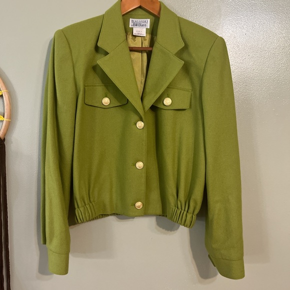 Bill Bless Y2K Vintage Pure New Wool Women's Green Jacket size 6 - Picture 1 of 8